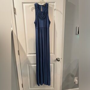 Tommy Bahama Navy Blue Maxi Dress with Crochet Yoke